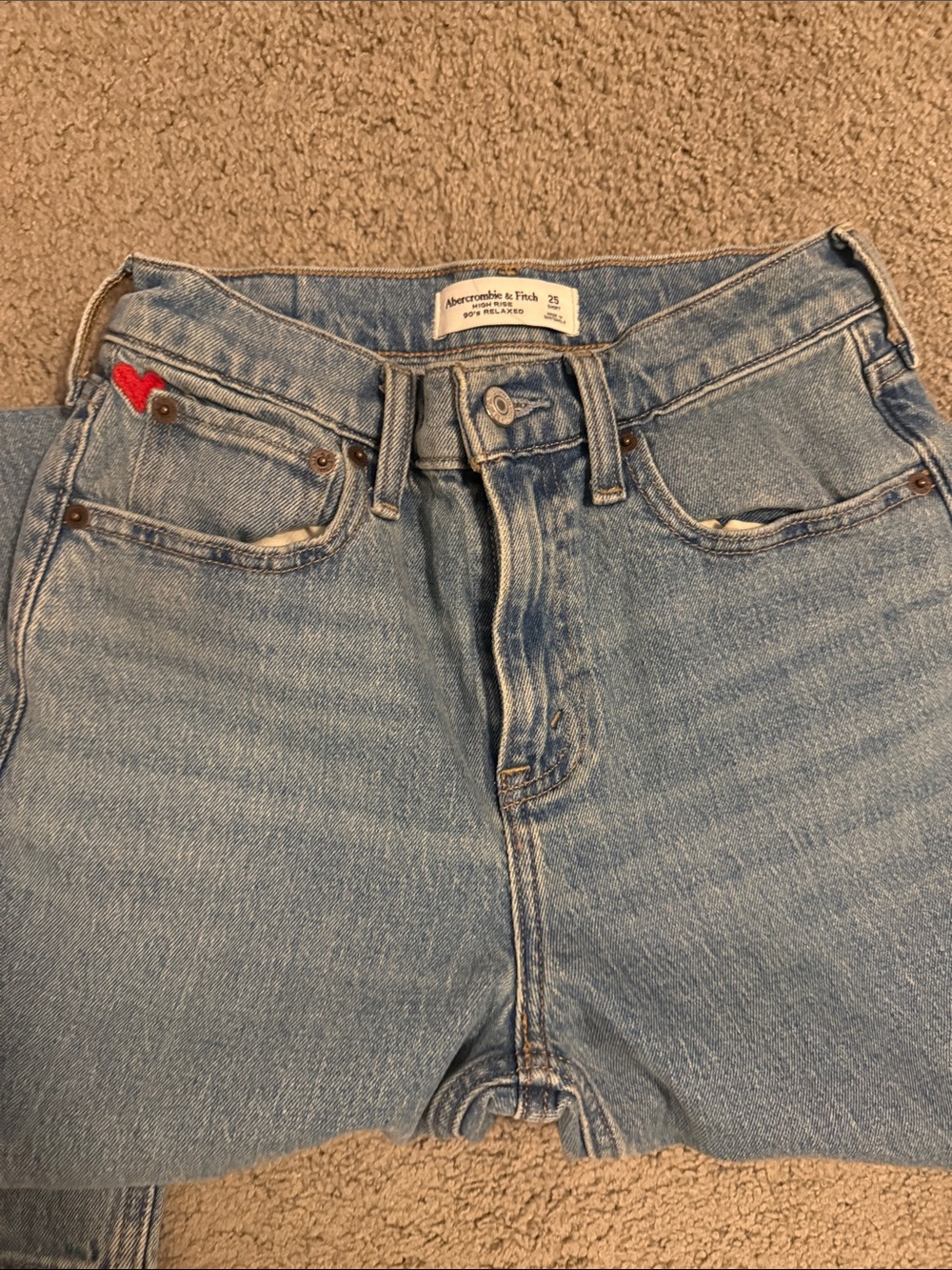 Never worn A&F Light Blue Women’s Jeans – Relaxed Straight Leg Short